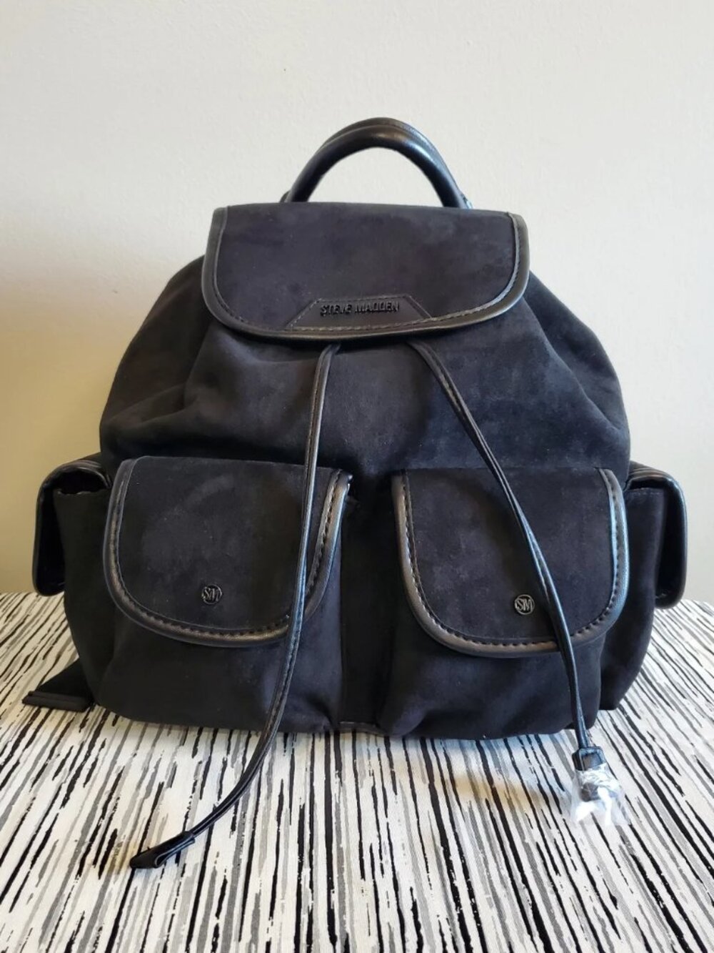 Steve Madden Bzelda Black Suede Backpack NWT Retail $108